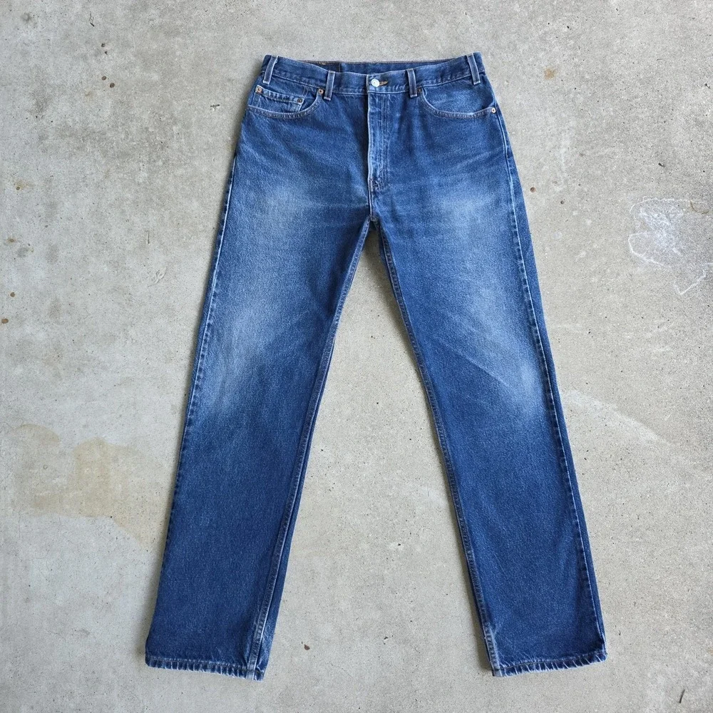 VTG Levis 505 Jeans Size 36x34 Blue Med Wash Straight 90s Y2K Grunge Faded